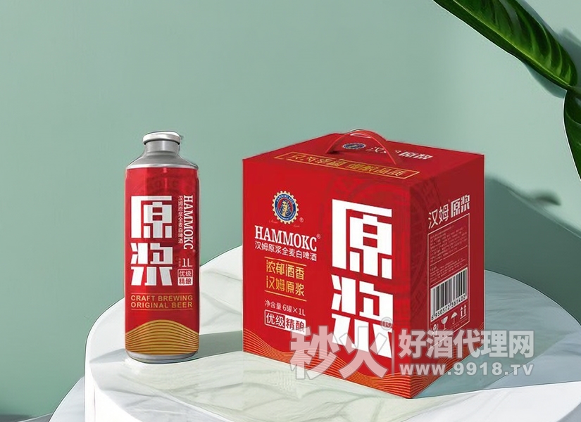 汉姆原浆全麦白啤酒1L