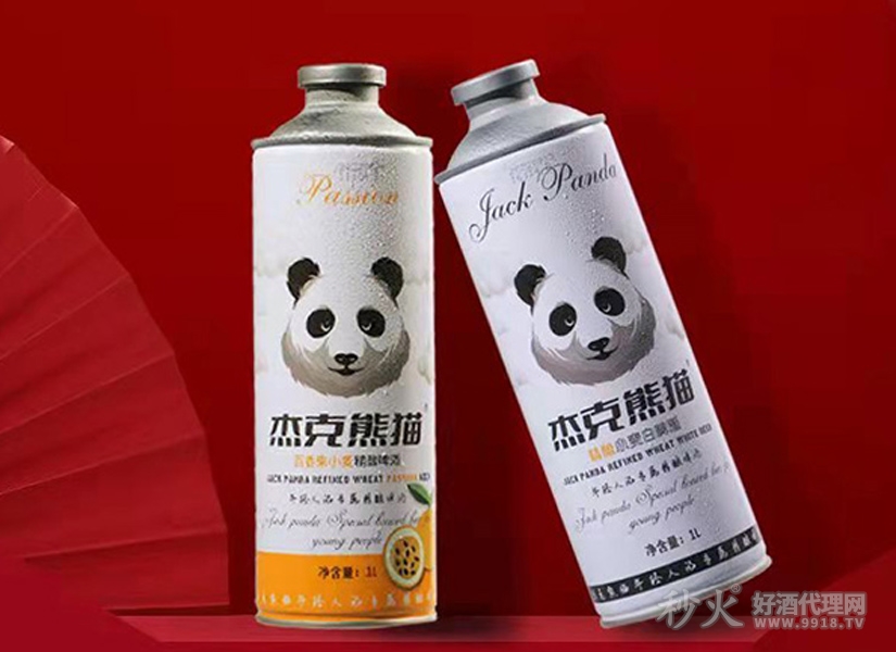 杰克熊猫精酿原浆白啤酒1L