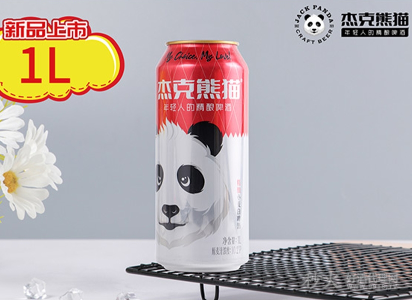 杰克熊猫精酿小麦白啤酒1L