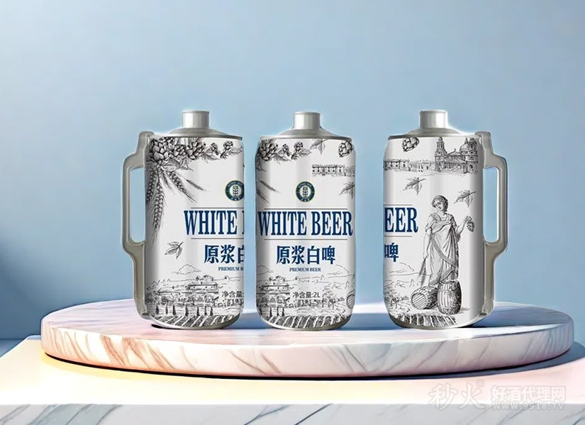 头道麦原浆白啤2L